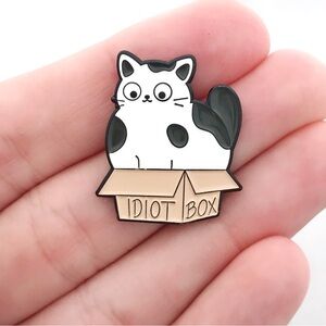 Cat in Box Enamel Pin